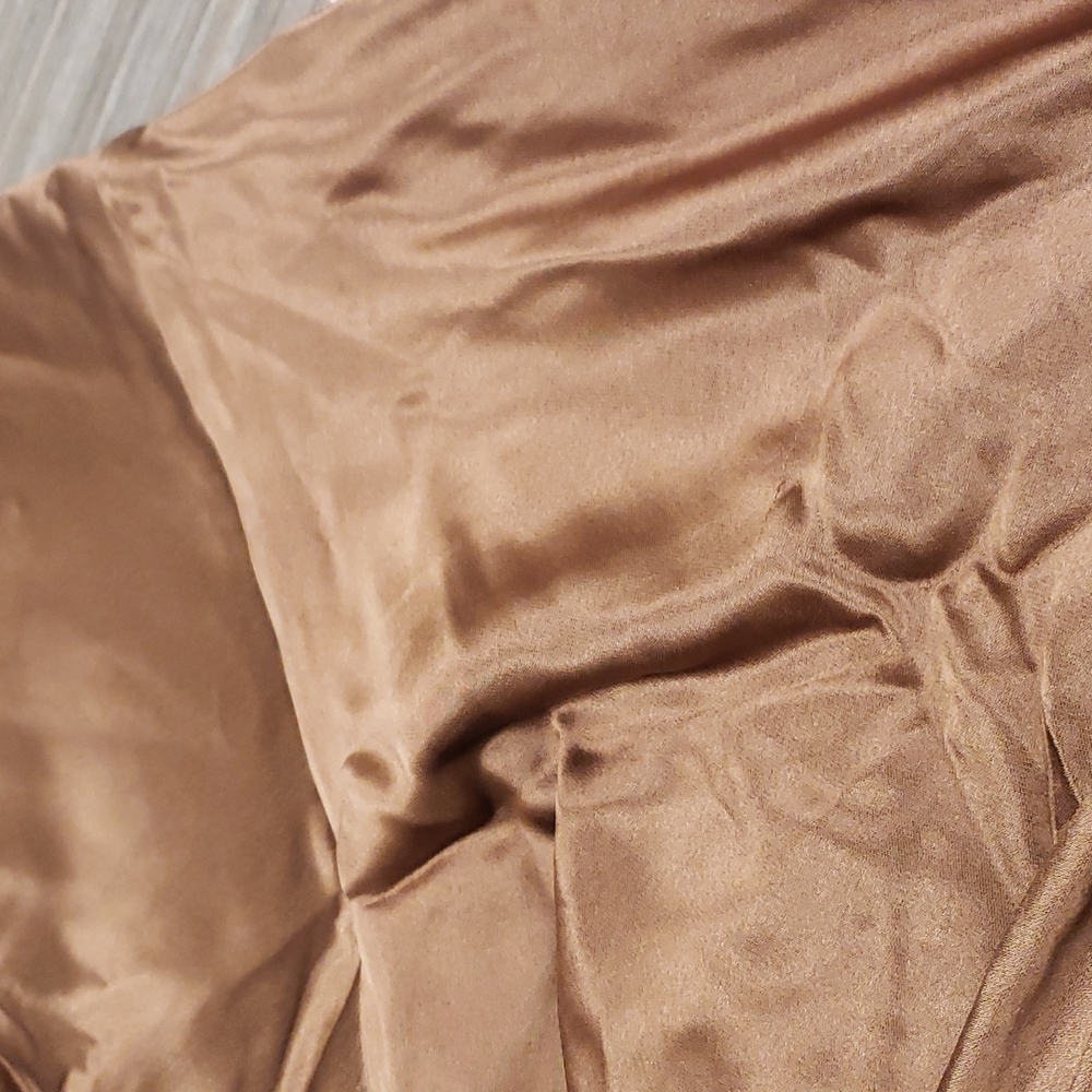 House of CB Copper-Brown Satin Cowl Midi Dress - Picture 8 of 13